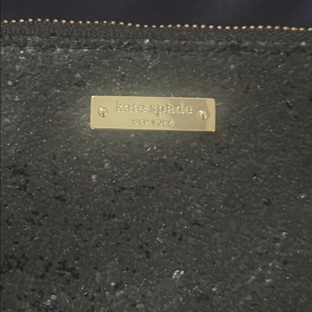 kate spade Black Glitter Zip Pouch